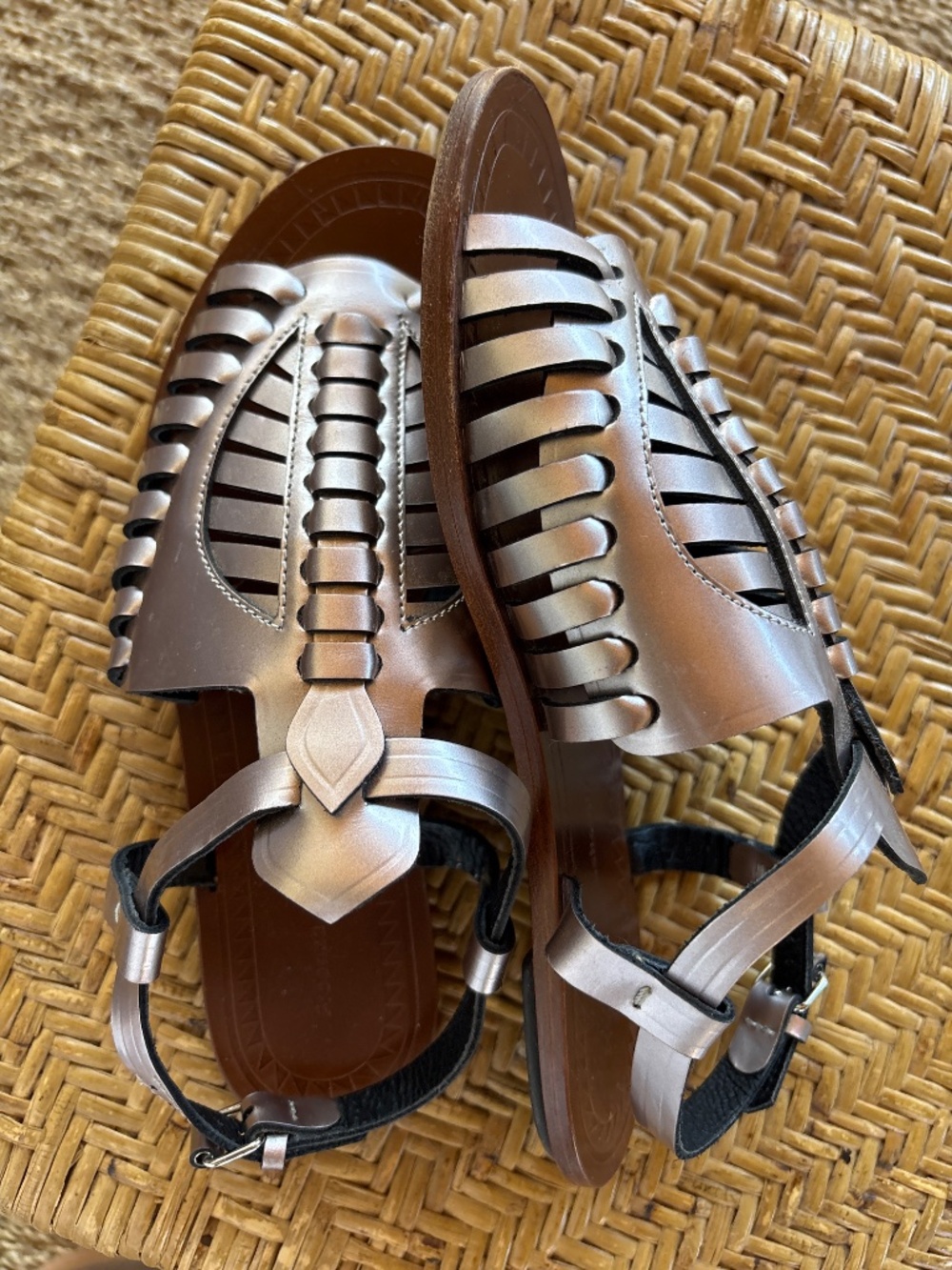 Proenza Schouler metallic leather woven sandals 37 eu - Picture 5 of 5